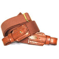 Taylor Kent Full Grain Leather Briefcase in Tan Strap Detail