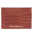 Taylor Kent & Co Bridle Leather Credit Card Holders in Tan Croc Print