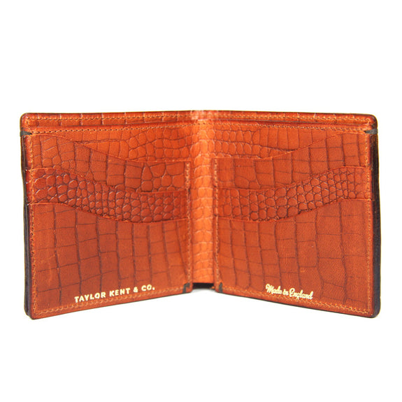 Taylor Kent English Leather Wallet in Chocolate Tan Open