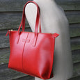 Taylor Kent English Bridle Leather Tote Bag in Red