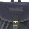 Taylor Kent & Co Suede Rucksack in Navy Branding Detail