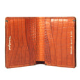 Taylor Kent Slim Line Wallet in Tan Croc Print Open