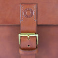 Taylor Kent Full Grain Leather Briefcase in Tan Fastening Detail