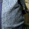 Taylor Kent Tweed Holdall in Blue with Navy Leather Detail 2