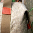 Taylor Kent Tweed Holdall in Khaki with Tan Leather Detail 1