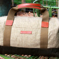 Taylor Kent Tweed Holdall in Khaki with Tan Leather