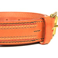 English Bridle Leather Stitched Belt Detail 2