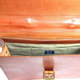 Taylor Kent Full Grain Leather Briefcase in Tan Interior Detail