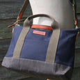 Burghley Travel Bag in Canvas & Waxed Cotton on Mannequin