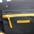 Taylor Kent Canvas Tote Bag in Navy with Yellow Interior Detail