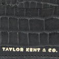 Taylor Kent & Co Bridle Leather Credit Card Holders in Black Croc Print Detail