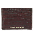Taylor Kent & Co Bridle Leather Credit Card Holders in Brown Croc Print