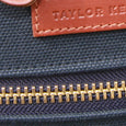 Taylor Kent Canvas Backpack in Navy Branding Detail