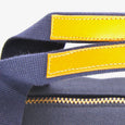 Taylor Kent & Co Scottish Canvas & Bridle Leather Holdall in Navy/Yellow Handle Detail