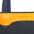 Taylor Kent Canvas Tote Bag in Navy with Yellow Detail