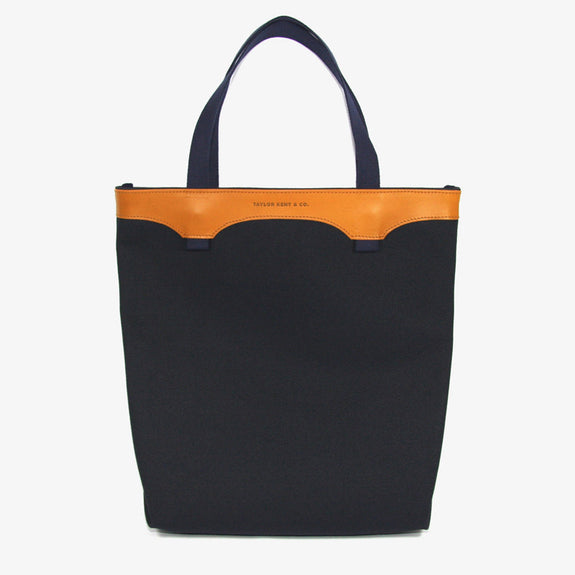 Taylor Kent Canvas Tote Bag in Navy with Yellow