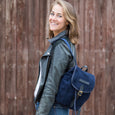 Taylor Kent & Co Suede Rucksack in Navy Lifestyle