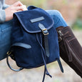 Taylor Kent & Co Suede Rucksack in Navy Lifestyle 2
