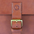 Taylor Kent Full Grain Leather Briefcase in Tan Fastening Detail