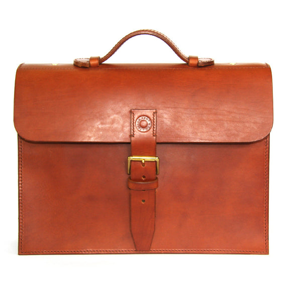 Taylor Kent Full Grain Leather Briefcase in Tan