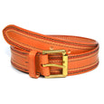 English Bridle Leather Stitched Belt